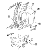 4680537AC - : Seat Belt Retractor Cup, Left for Mopar Image