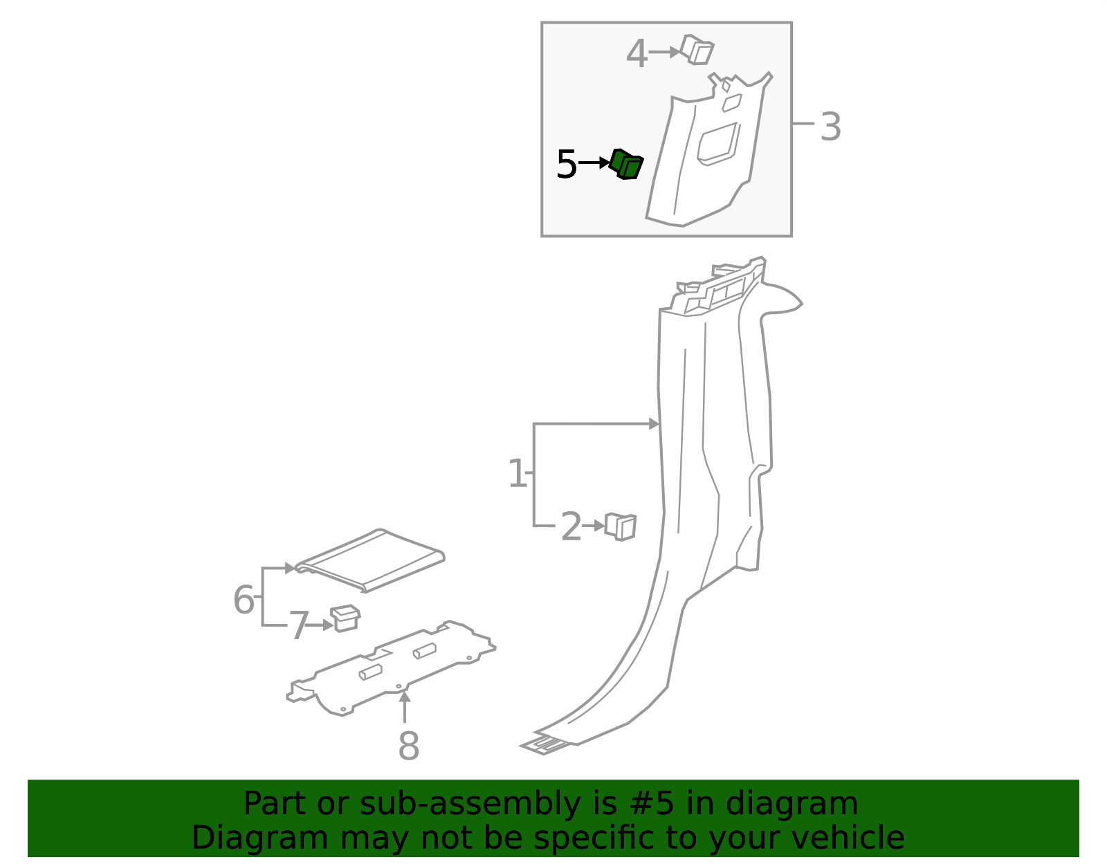 2019-2026 GM Lower Center Pillar Trim Clip 11604755 GM | GMPartsDirect.com