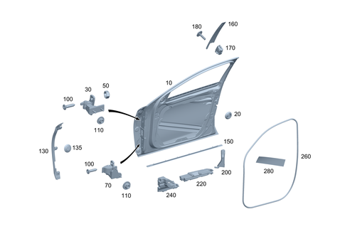 Driver Door for 1999 Mercedes-Benz E 300 #0