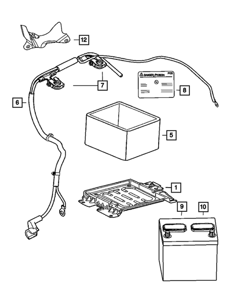 Battery Tray and Cables for 2005 Dodge Neon #0