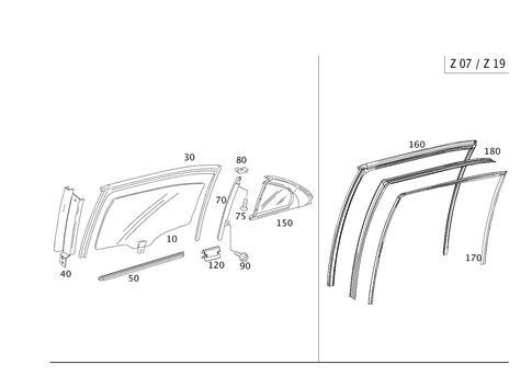 Rear Door Windows for 2012 Mercedes-Benz S400 #0