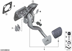 35006866485 - Pedals: Complete Pedal Assembly for BMW Image