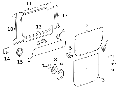 Interior Trim - Side Door for 2012 Mercedes-Benz Sprinter 2500 #0