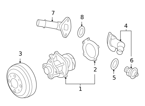 Water Pump & Related Components for 2005 Buick Rainier #0