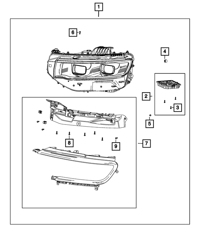 « 68598989AA – Electrical : Projecteur, Côté Gauche pour Mopar Image »