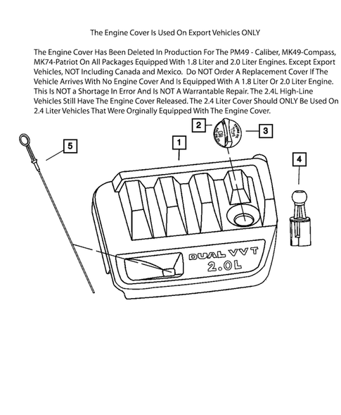Engine Identification, Service Engines & Engine Service Kits for 2008 Dodge Caliber #1
