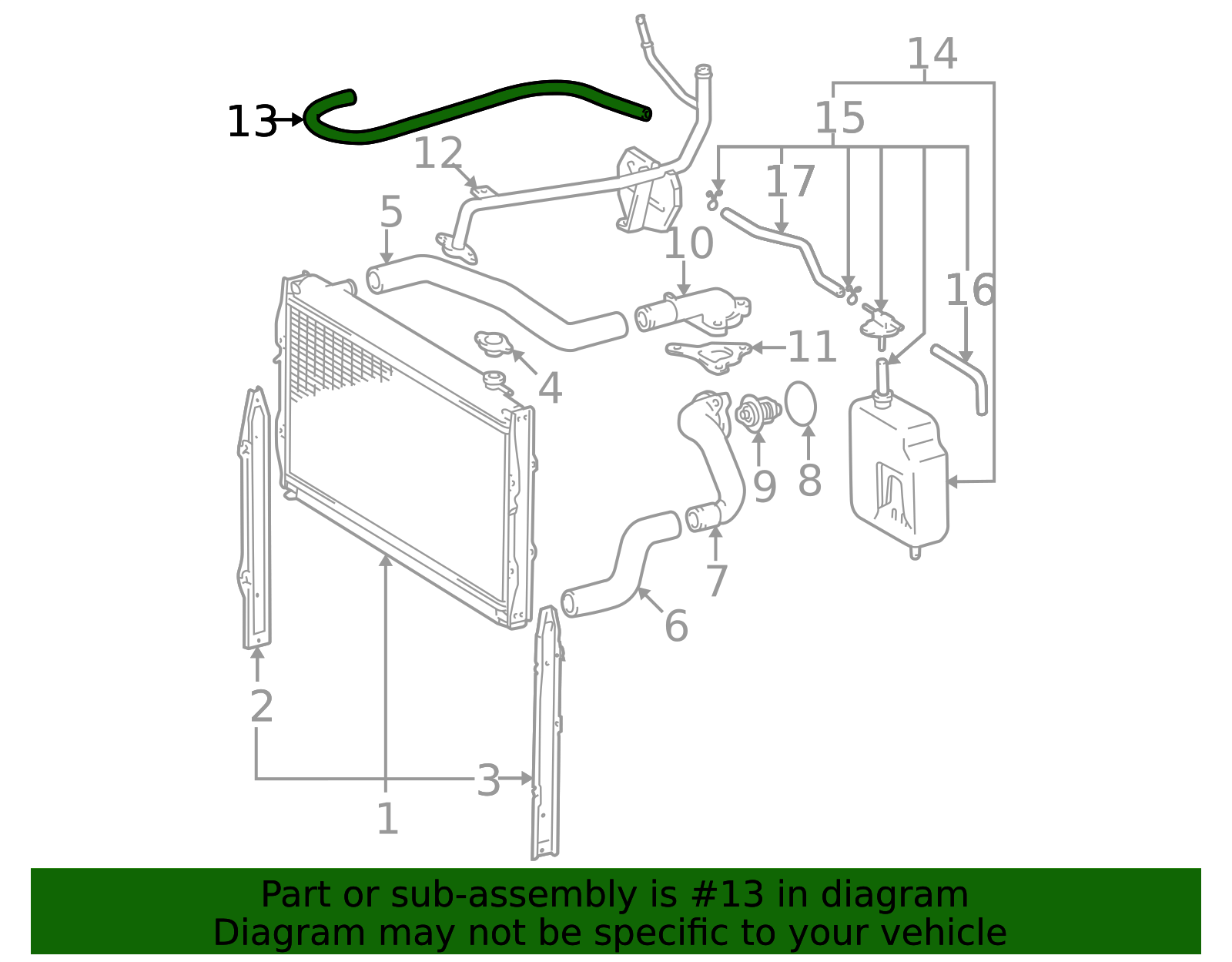 16261-62060 - Hose, Water Bypass 1996-2004 Toyota | Longo Toyota Parts