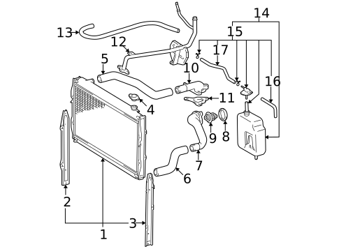 Radiator & Components for 2002 Toyota Tacoma #1
