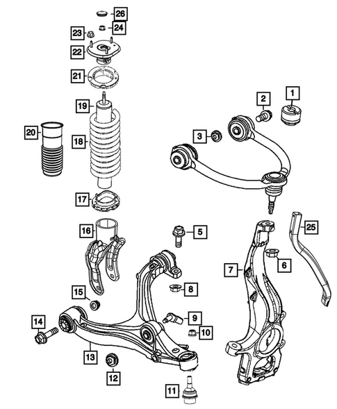 Front Suspension, Strut and Cradle for 2011 Dodge Durango #0