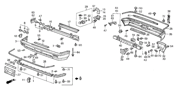 Bumper (1500 DX/SI) ('86-'87) for 1986 Honda Civic #0