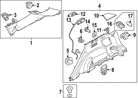 Interior Trim - Quarter Panels for 2025 Kia Sportage #0