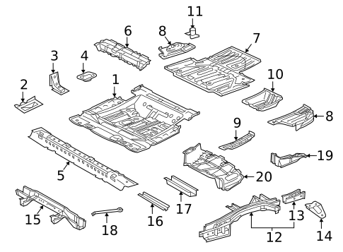 Rear Floor & Rails for 2016 Lexus RX450h #0