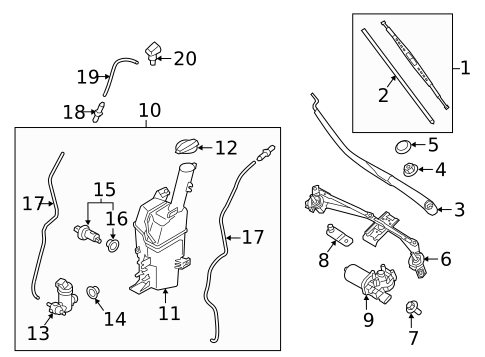 Wiper & Washer Components for 2018 Kia Optima #3