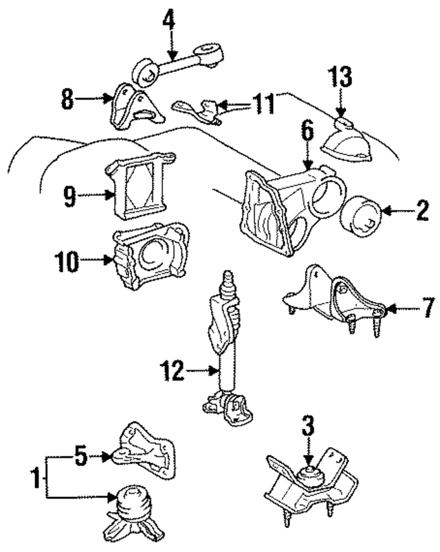 1236362020 - Engine: Motor Mount for Toyota: Avalon, Camry Image