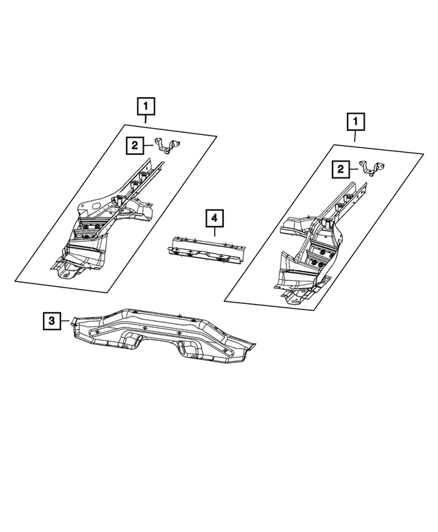 68246111AA - Body Sheet Metal Except Doors: Frame Rail Bracket, Right for Mopar Image