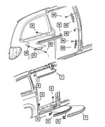 4717889AD - Body Sheet Metal Except Doors: Sliding Door Track, Left for Chrysler: Town &amp; Country | Dodge: Caravan, Grand Caravan Image