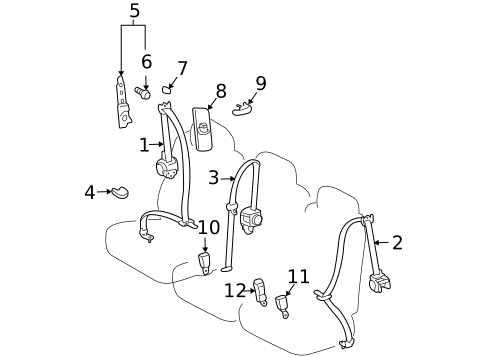 Seat Belt for 2005 Toyota Sienna #2