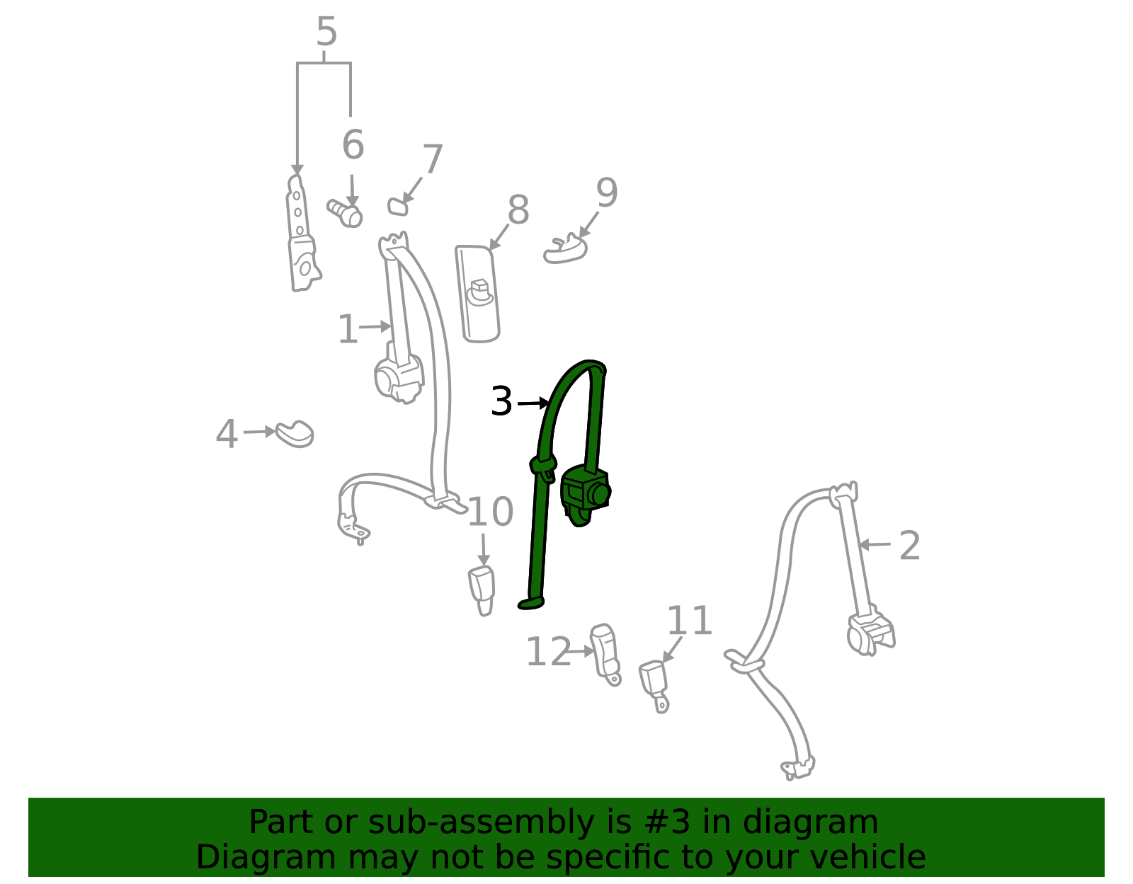 2004-2010 Toyota Sienna Lap & Shoulder Belt 73301-AE021-E0 | Toyota ...