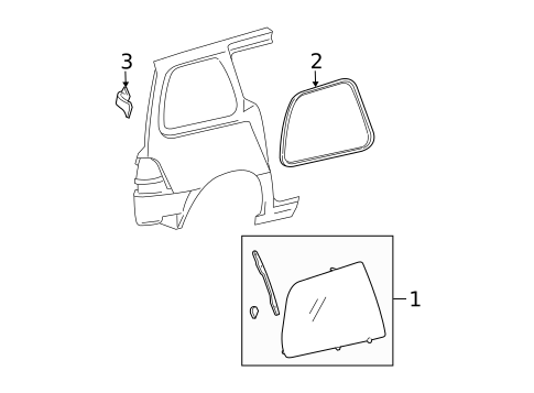 Glass - Side Panel for 2004 Ford Freestar #0