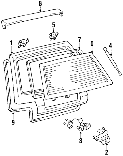 Glass - Lift Gate for 1987 Toyota Corolla #0