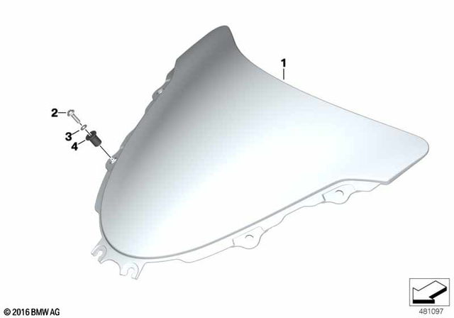 46638558746 - Frame and Mounting Parts: Windshield -  for BMW-Motorrad Image