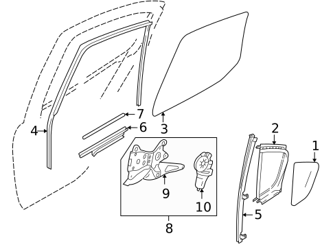 Glass - Rear Door for 2009 Suzuki SX4 #0