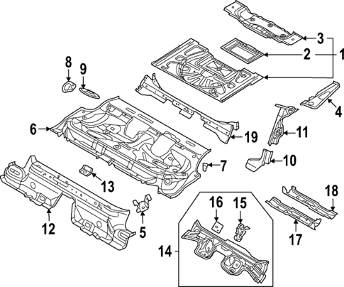 Rear Floor & Rails for 2024 Audi RS3 #0