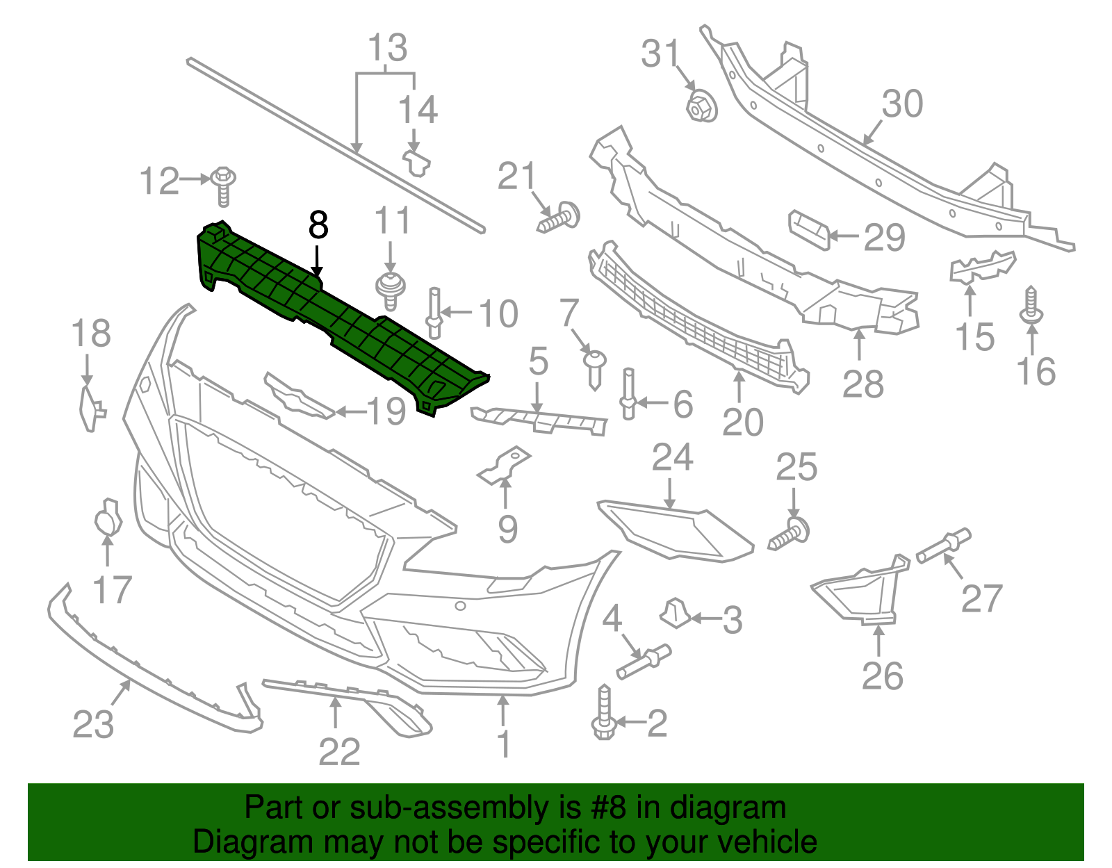 Genuine Front Grille Upper Support For 2015-2017 Genesis G80 – OEM 86550B1000, Made In Korea