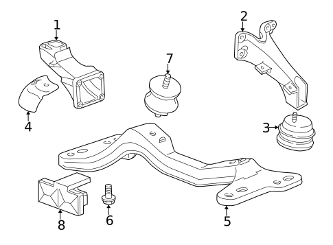 Engine & Trans Mounting for 1998 BMW Z3 #0