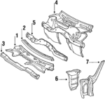 1076200316 - : Cowl Top Panel Support for Mercedes-Benz Image