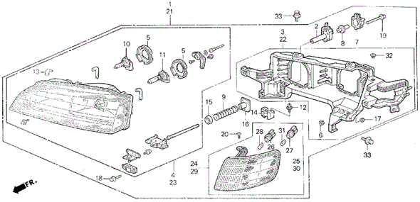Headlight (1) for 1995 Honda Accord #0