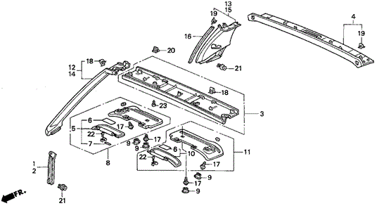 Pillar Garnish for 1995 Honda Civic del Sol #0