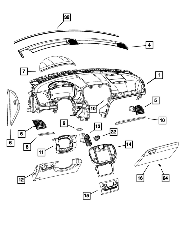 5ZB91LK5AB - : Hood Bezel for Mopar Image