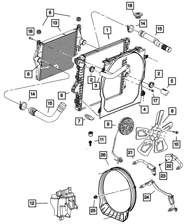 55056816AB - : Engine Cooling Radiator for Mopar Image