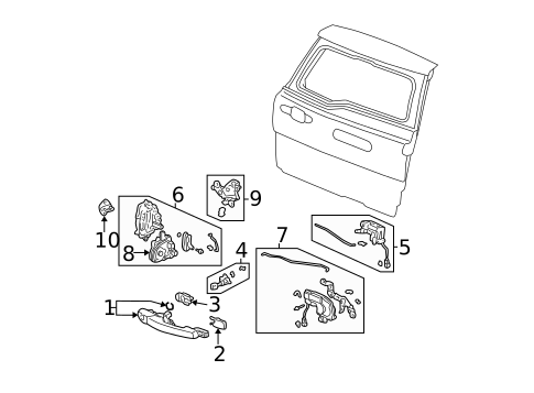 Lock & Hardware for 2006 Honda CR-V #2