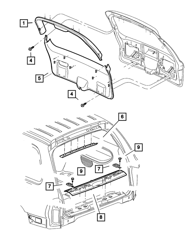 5FJ82WL5AB - Interior Trim: Liftgate Trim Upper Panel for Mopar Image