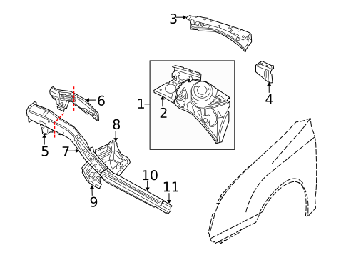 Structural Components & Rails for 2010 Saab 9-3X #0