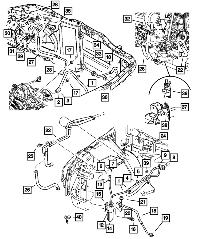 « 5183715AA – Air Conditioning &amp; Heater : Conduite De Climatisation Joint pour Mopar Image »