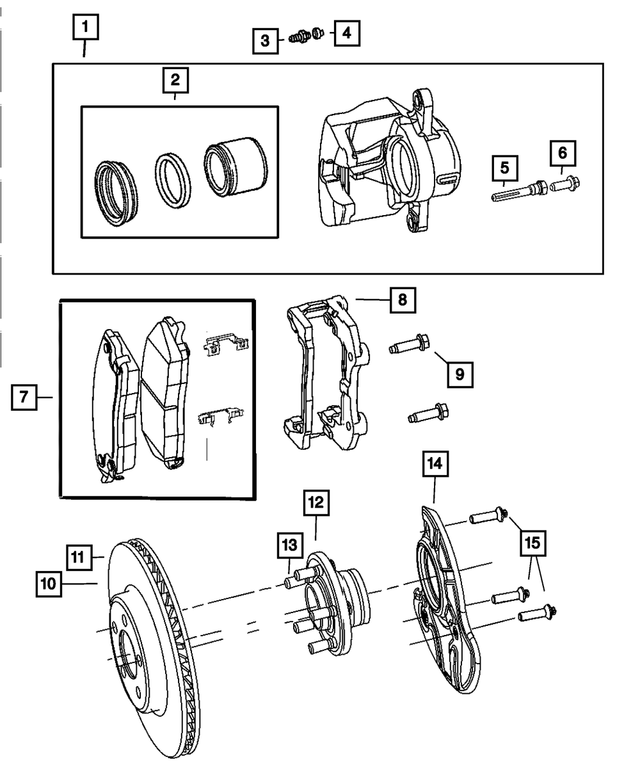 R5137670AC - Service Brakes: Disc Brake Caliper Assembly, Remanufactured, Left for Mopar Image