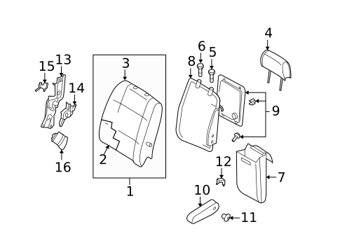 Rear Seat Components for 2006 Nissan Quest #1