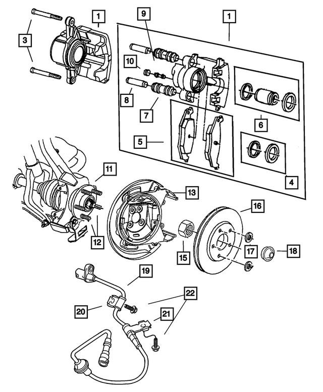 5019743AB - Service Brakes: Disc Brake Caliper, Left for Mopar Image
