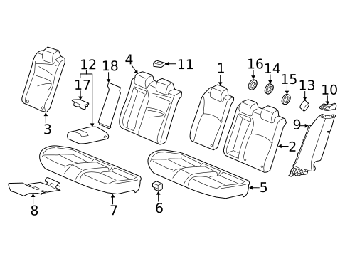 Rear Seat for 2019 Honda Civic #0