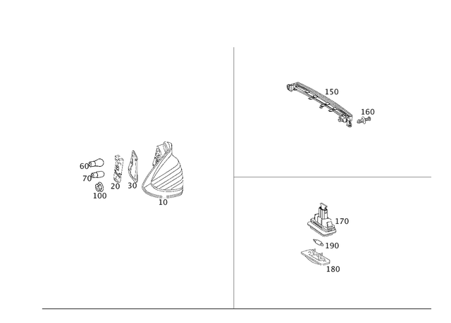2038200864 - Electrical System: Tail Lamp for Mercedes-Benz: 180C, C230, C320 Image image
