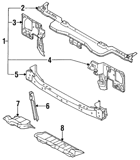 Radiator Support for 1989 Nissan Pulsar NX #0