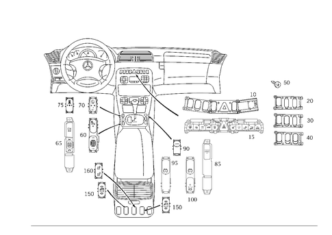 Switch in Instrument Panel and Center Console for 2003 Mercedes-Benz CL500 #0