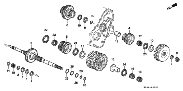 AT Mainshaft for 2000 Honda Civic #0
