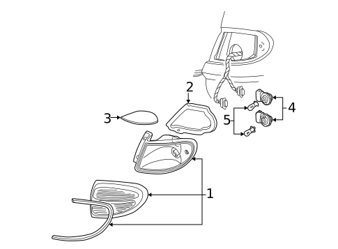 Tail Lamps for 2001 Mercury Sable #0