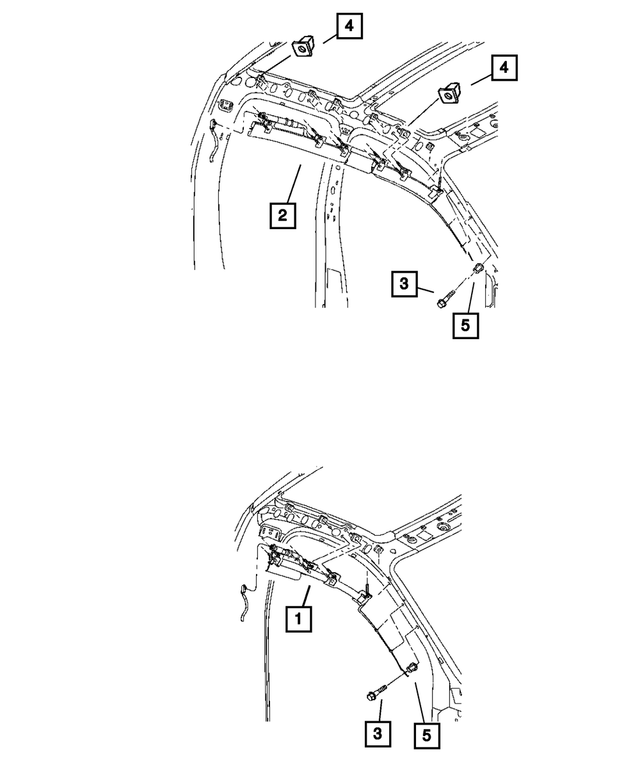 55350933AF - Interior Trim: Side Curtain Air Bag, Left for Mopar Image