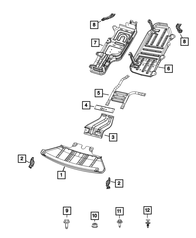 « 68424172AD – Frame, Bumper and Fascia : Réservoir à Carburant Plaque De Protection pour Mopar Image »