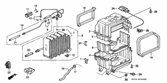 A/C Cooling Unit (DX) for 1994 Honda Accord #0